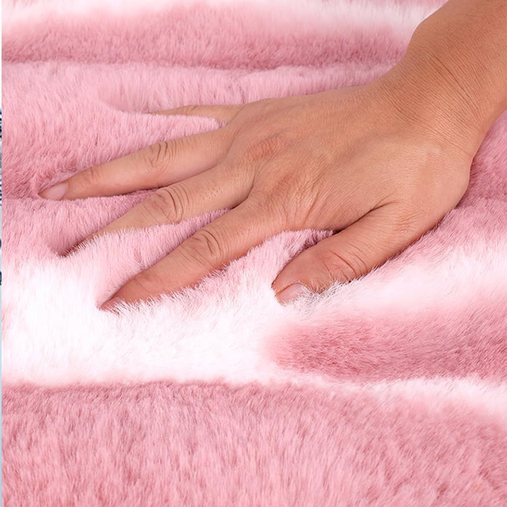 Faux Sheepskin Car Seat Cover, Thin Fluffy Cute Pink Fur Car Seat Cover Full ...