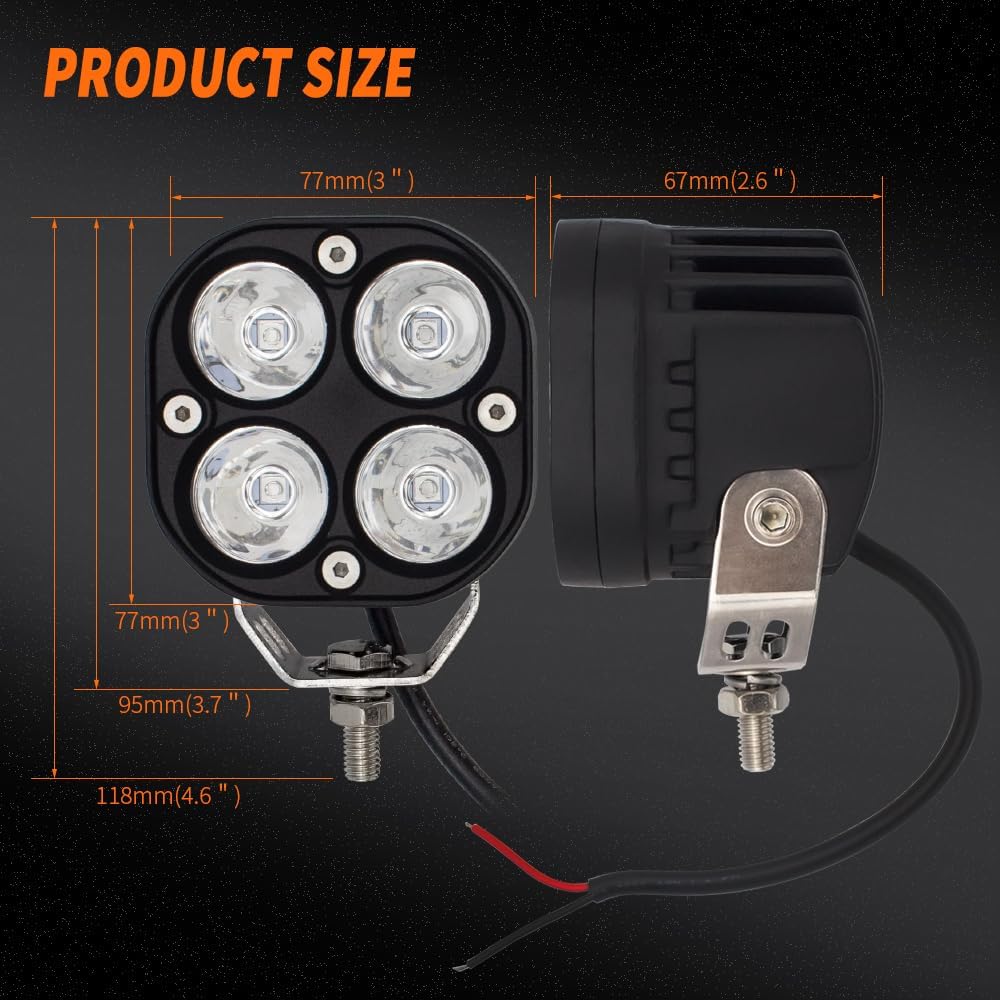 LED Blue Offroad Driving Fog Lights Pod 2Pcs 40W 3Inch Blue Hunting Fishing L...