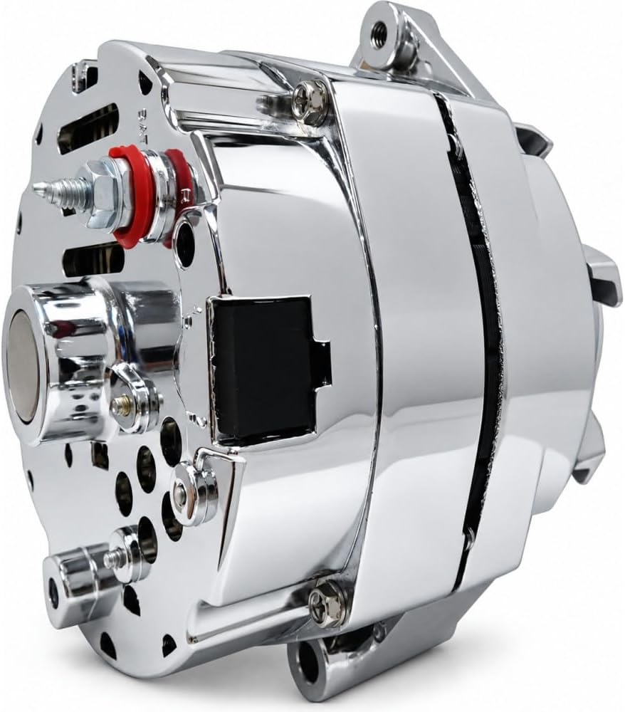 RAREELECTRICAL 150A Chrome Billet Alternator Fits 6 Groove Belt 17295