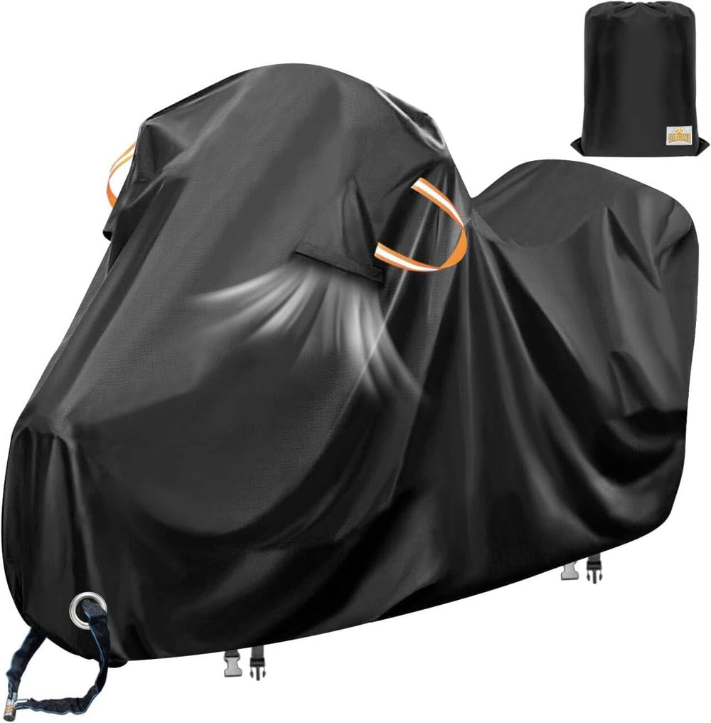 Motorcycle Cover Waterproof Outdoor,Scratch-Proof Cotton Fleece Lining | Weat...