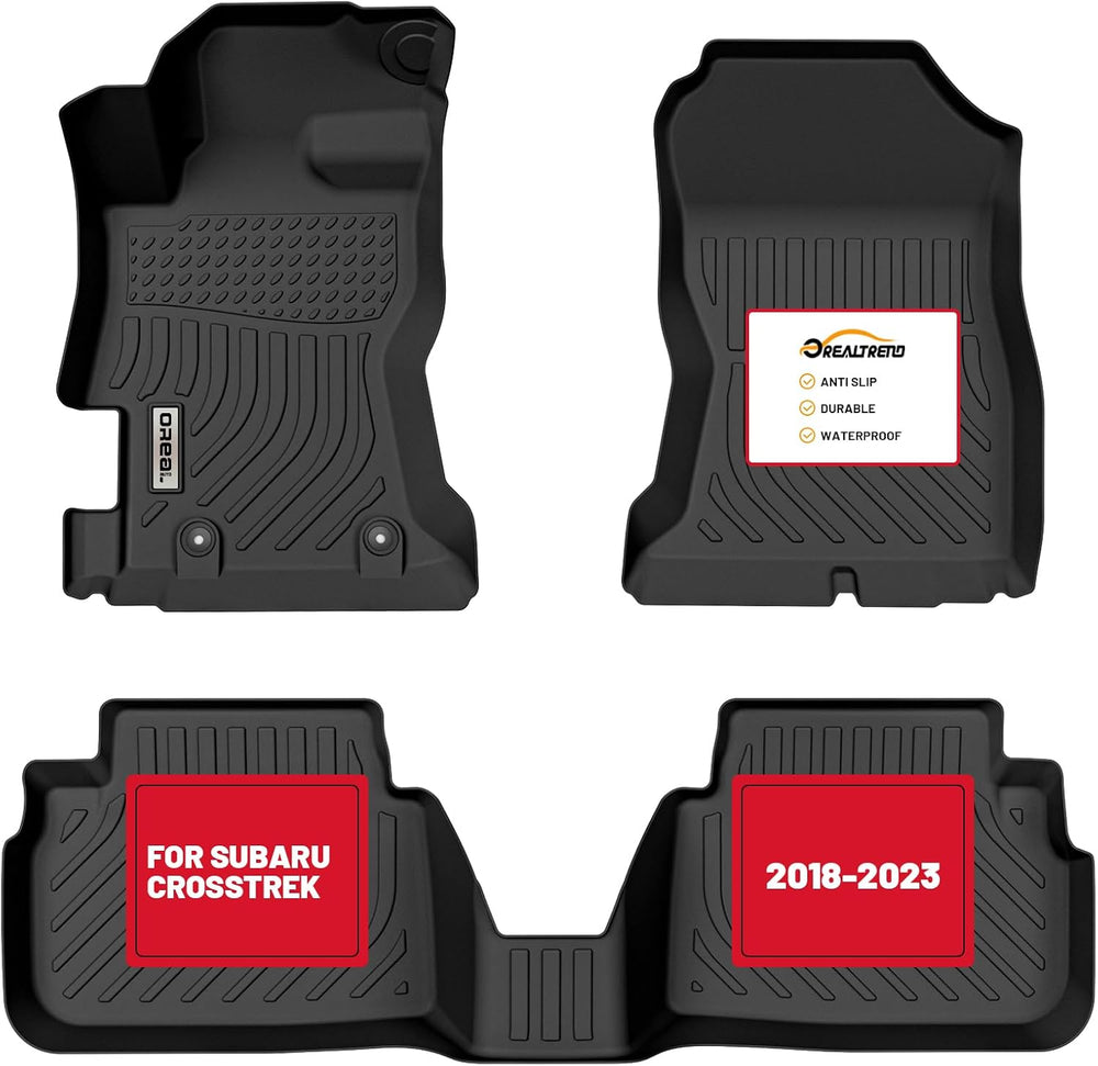 orealtrend Black Floor Mats Liners Replacement for Subaru Crosstrek/XV 2018-2...