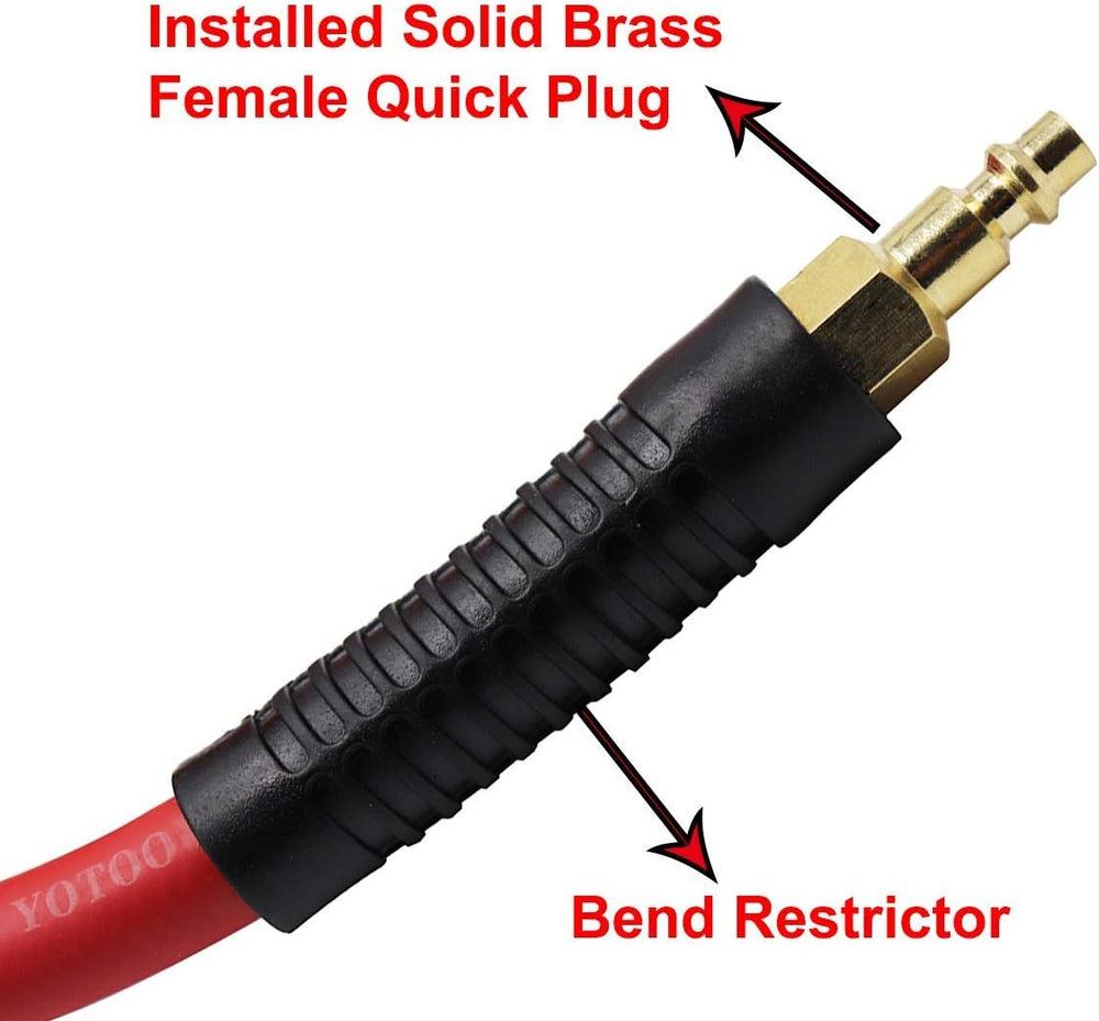 YOTOO Hybrid Air Hose 3/8-Inch by 50-Feet 300 PSI Heavy Duty, Lightweight, Ki...