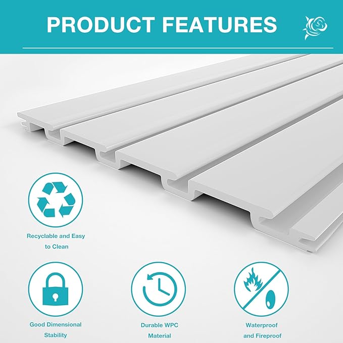 NeatiEase Slatwall Panel Wall Storage Systems, 4 x 4ft Slat Wall Paneling