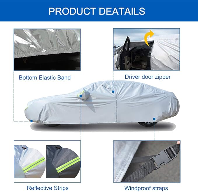 KouKou 6 Layers SUV Car Cover Waterproof All Weather, Outdoor Rain UV Dust