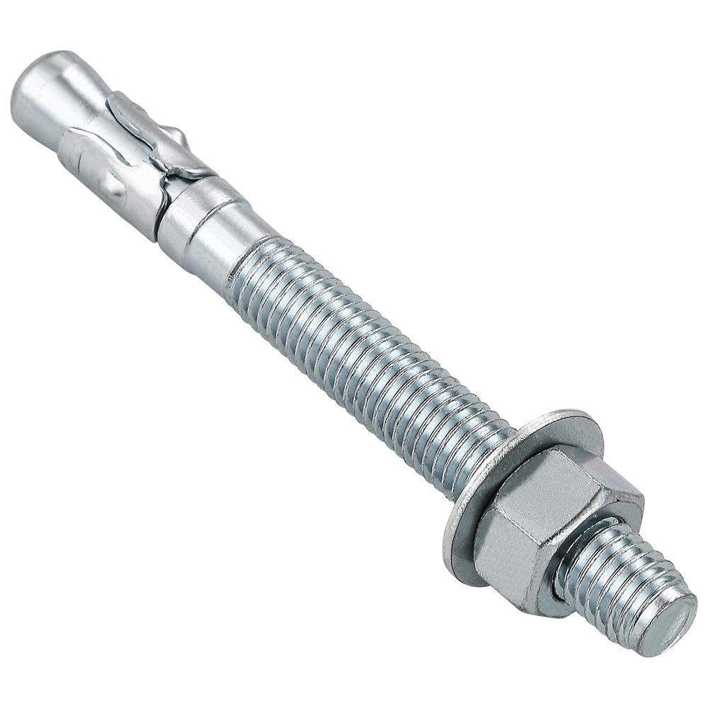 Wensilon 1/2" x4-1/2 Wedge Anchors for Concrete, Zinc-Plated, 50 PCS