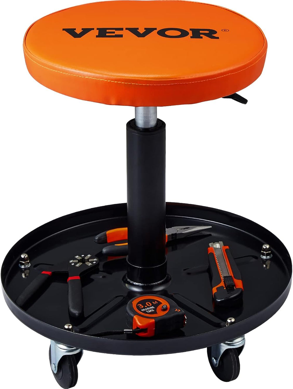 VEVOR Mechanic Stool, 250 LBS Rolling Pneumatic Creeper Garage/Shop Seat