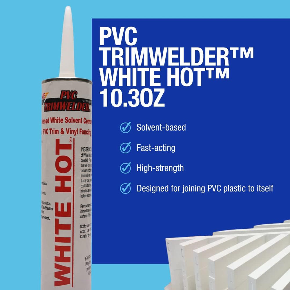 PVC TrimWelder White Hot 10.3 oz Cartridge, Bright White with UV Protectant, ...