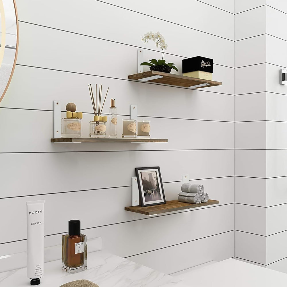12 Pack - L 10" x H 6" x W1.5, 5mm Thick White L Shelf Bracket, Iro...