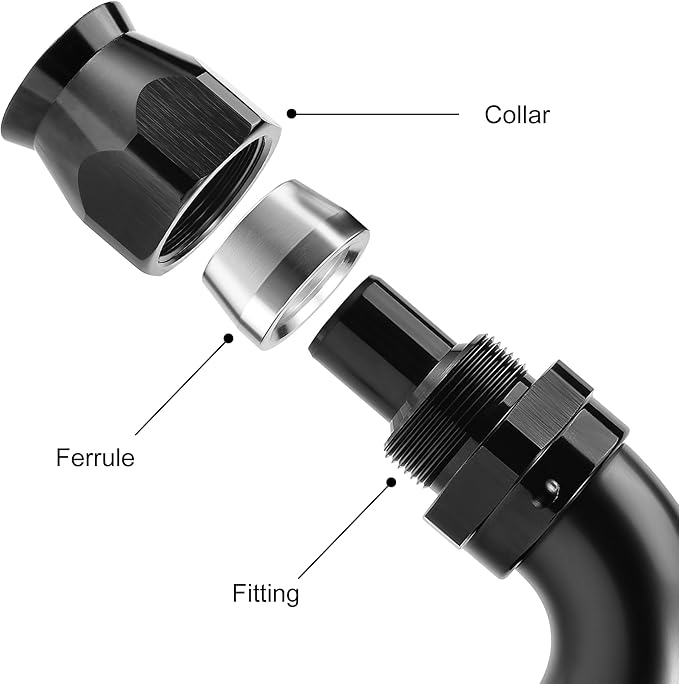 EVIL ENERGY 12AN 90 Degree PTFE One Piece Full Flow End Hose Fitting Aluminum