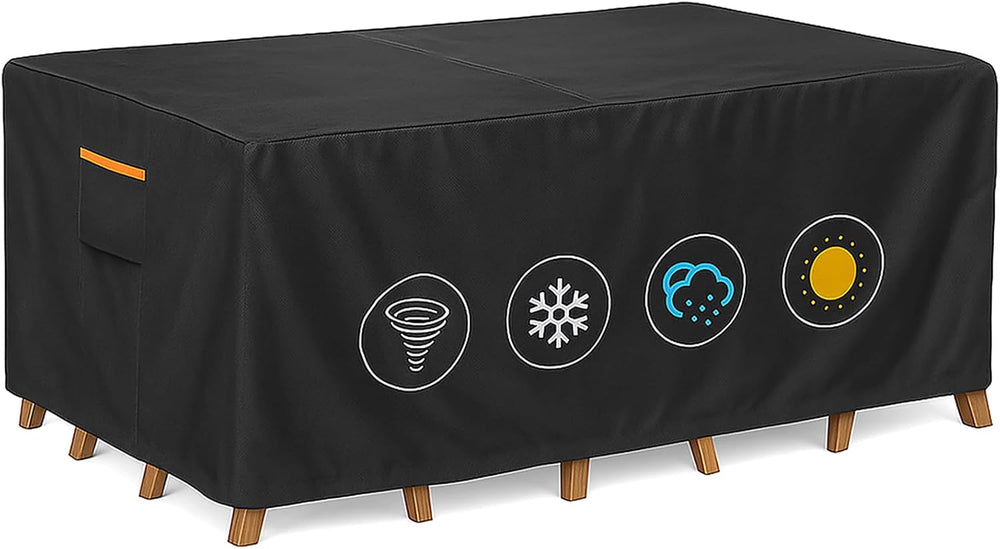 Outdoor Waterproof Furniture Cover, 136W x 74L x 28H inches Heavy Duty 600D