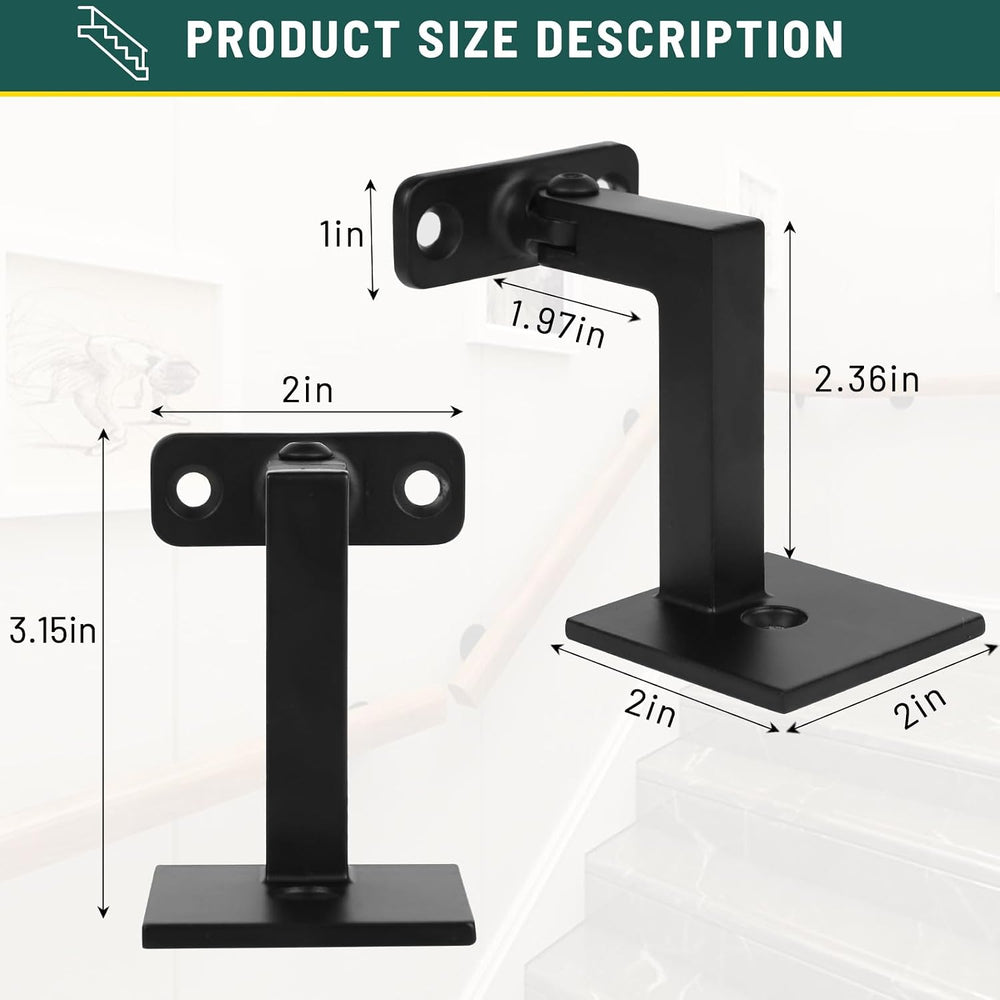 3TO Handrail Bracket- 5 Pack SS304 Adjustable Handrail Brackets L-Shape Heavy...
