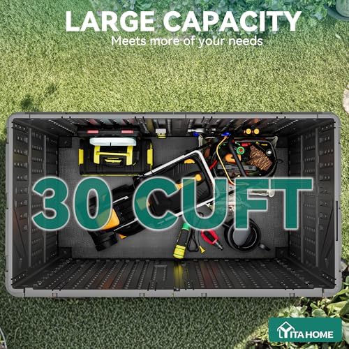 YITAHOME Outdoor Storage Shed w/o Shelf, 30 cu ft Horizontal Storage Shed Out...