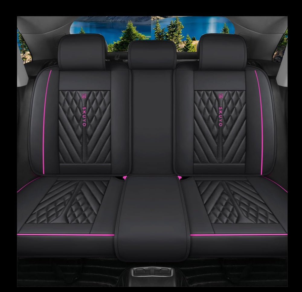 Comfortable Leather Auto Car Seat Covers Front & Rear Seat Protector Fit ...