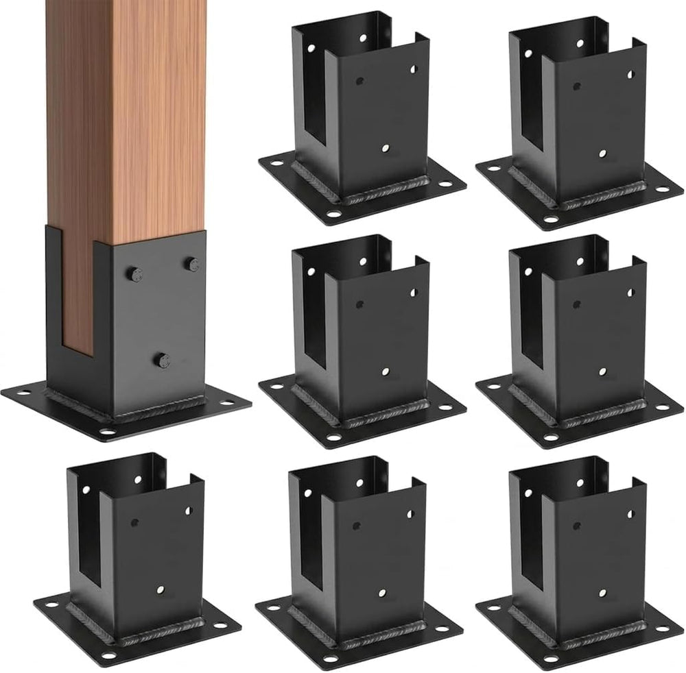 4ร4 Post Base 8Pcs,Inner Size 3.58"x3.58" Post Brackets, Heavy Duty...