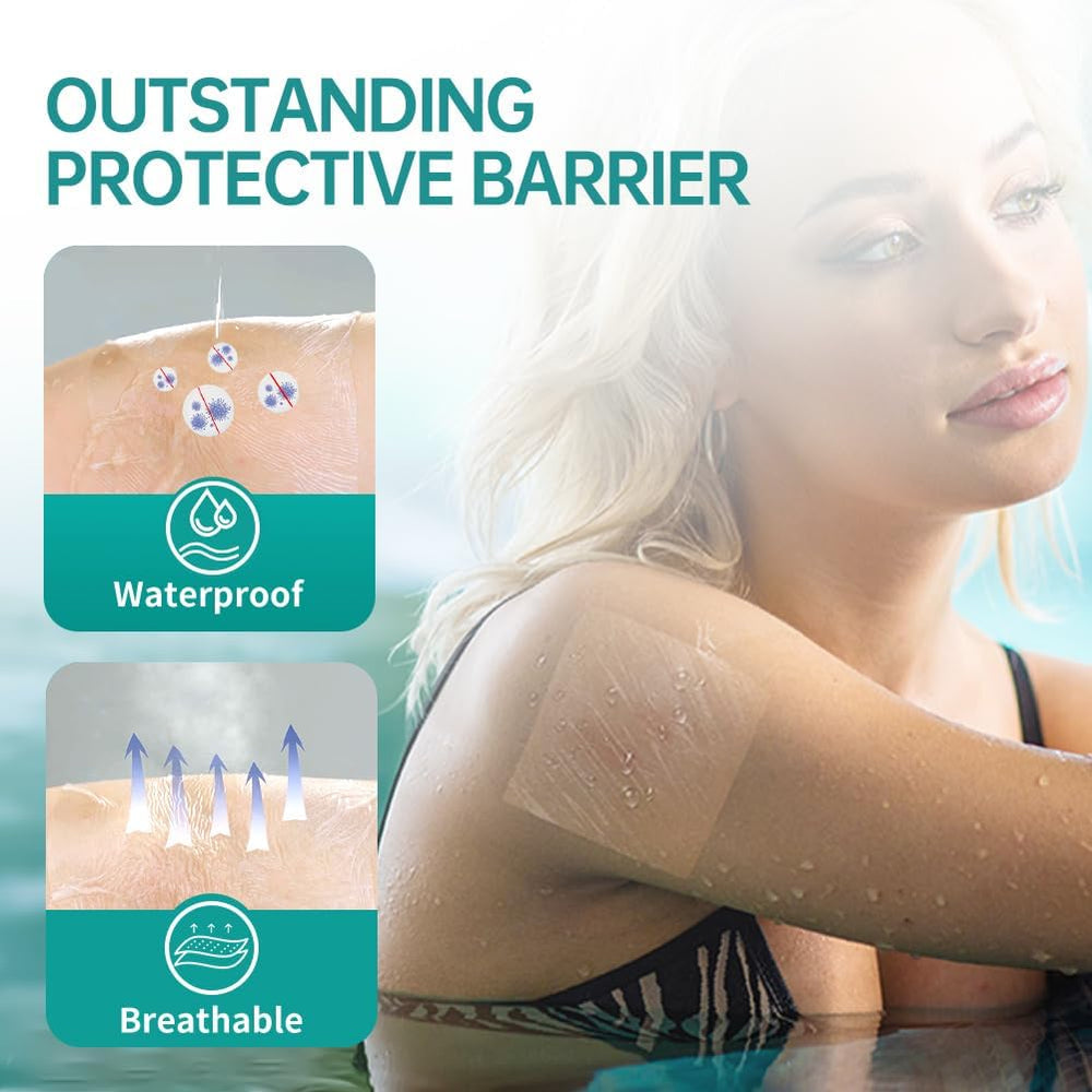 Dimora Waterproof Transparent Film Dressing, Large Clear Wound Bandages 6x8 i...