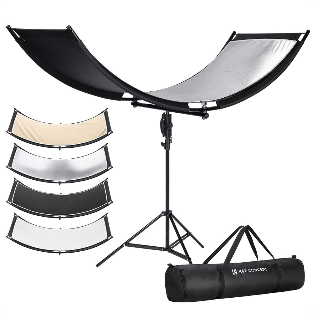 K&F CONCEPT U-Shape Reflector, 180x60cm, with 1.9m Stand, 4-in-1 Reflector