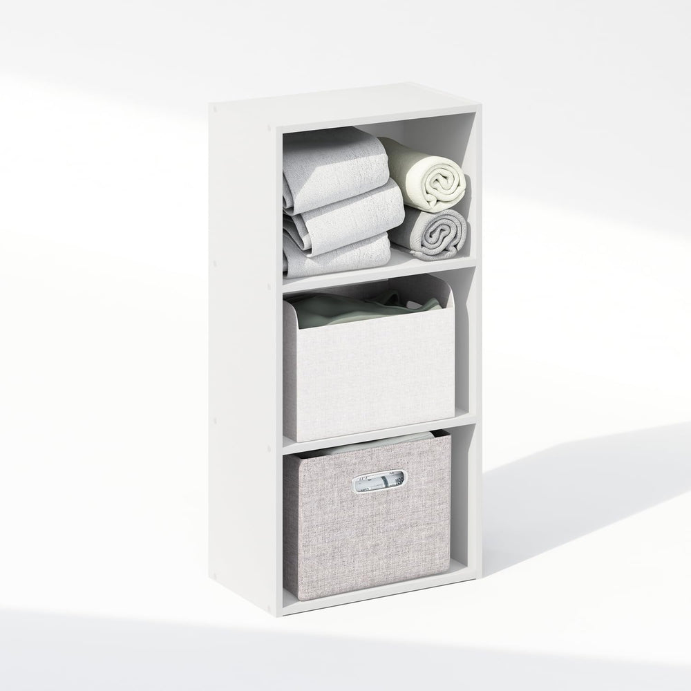 Furinno Reed Closet Organizers and Storage, 3-Tier Closet Organizer, Open She...