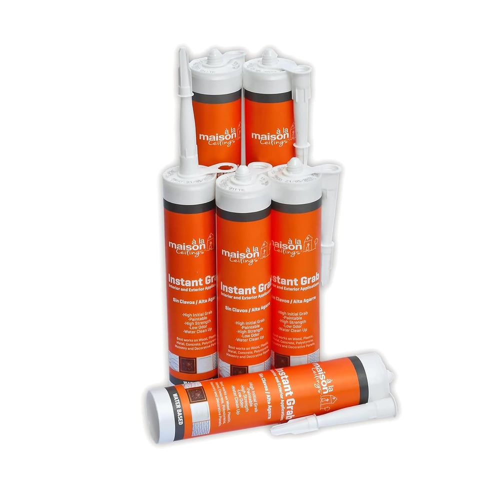 À LA MAISON CEILINGS Instant Grab White Adhesive - Ceiling Tile Wall Panel &a...