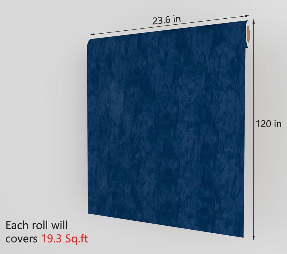 Decotalk 2ft X 10ft Blue Velvet Wallpaper Felt Sheet Fabric Wallpaper Self Ad...