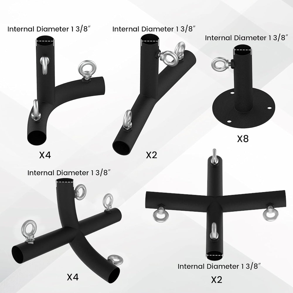 1 3/8'' Canopy Fittings for 8 Leg Carport Frame Parts(20Pcs)