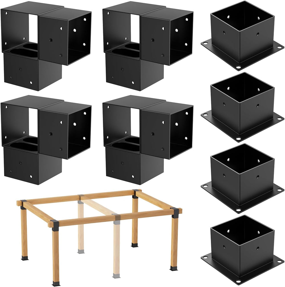 8PCS 4x4 Post Bracket, 4x4 Brackets for pergola kit, Deer Stand, Outdoor Plat...