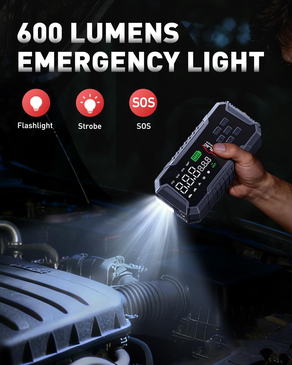 Car Jump Starter with Air Compressor 160PSI, 7000A Car Battery Jumper Starter...