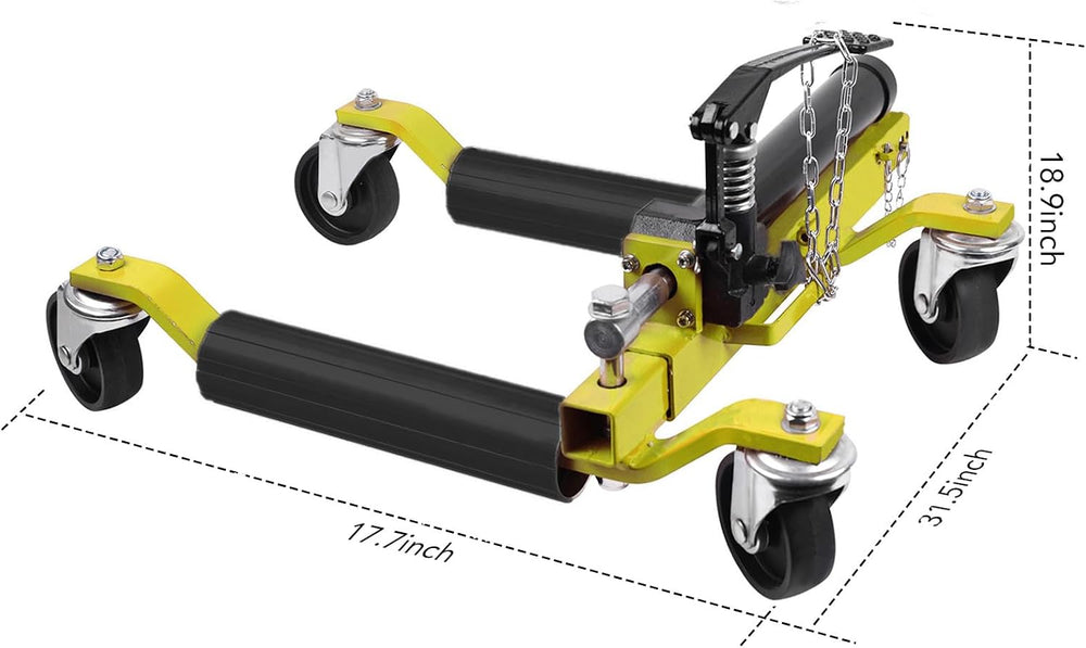 4PC Wheel Dolly, 1500LBS Capacity Car Dolly with Hydraulic Tire Jack for Vehi...