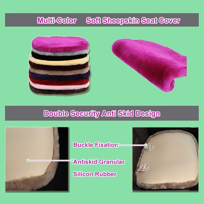 Fluffy Genuine Sheepskin Car Back Seat Cover