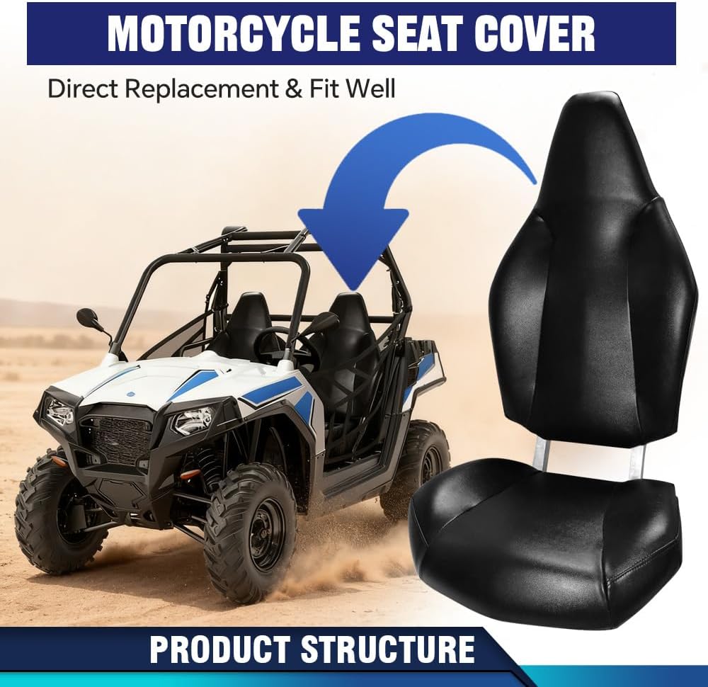 PIT66 Vinyl Seat Covers Set Fit Polaris RZR 570 800 900 & ACE 2012-2018 |...