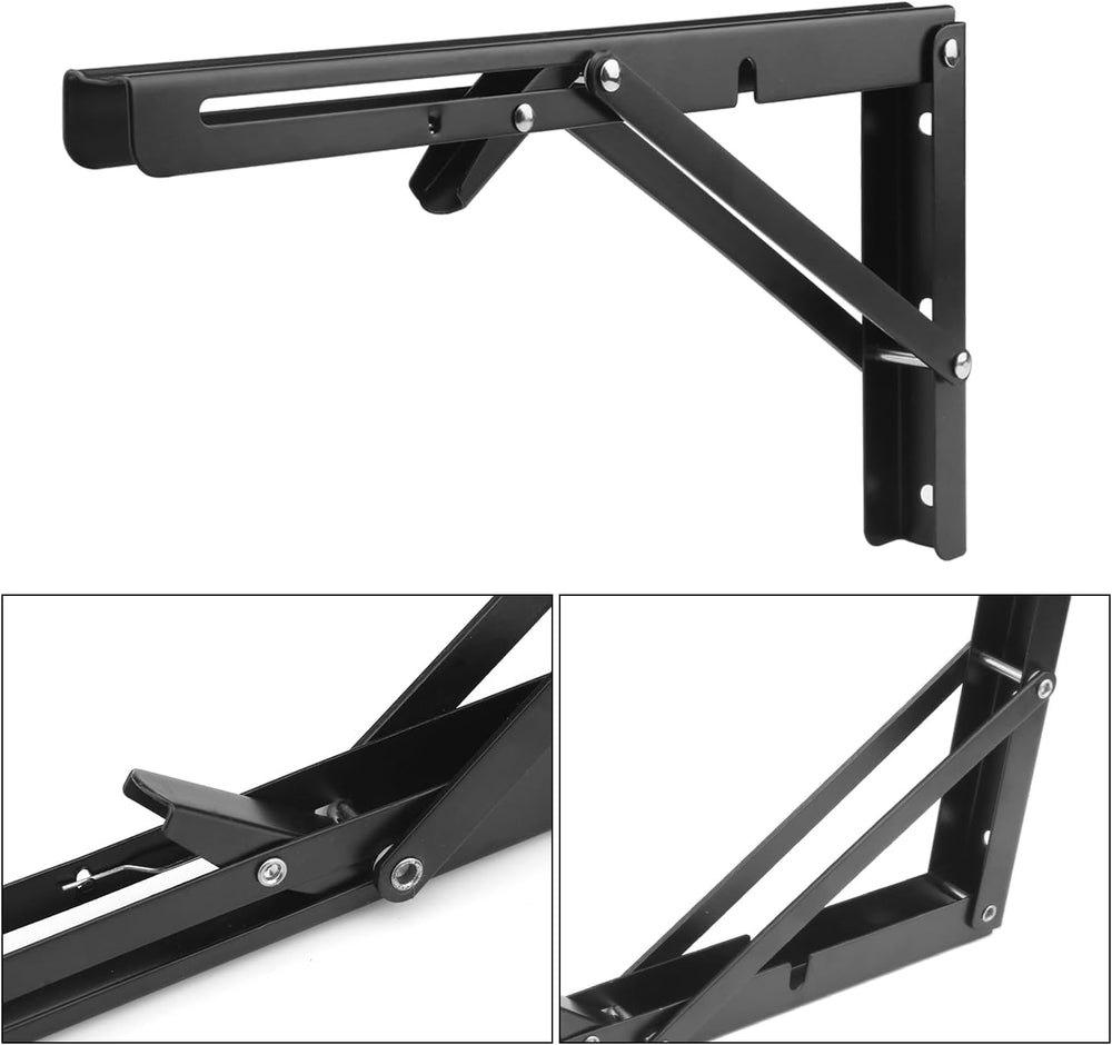 5 Pairs (10 PCS) 12 Inch Folding Shelf Brackets,Metal Collapsible Shelf Brack...