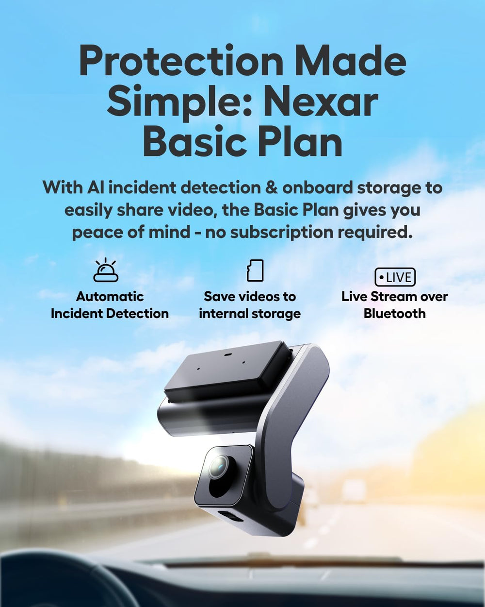 beam2 Dash Cam - 2K QHD LTE Connected Unlimited Cloud Storage Live Streaming ...