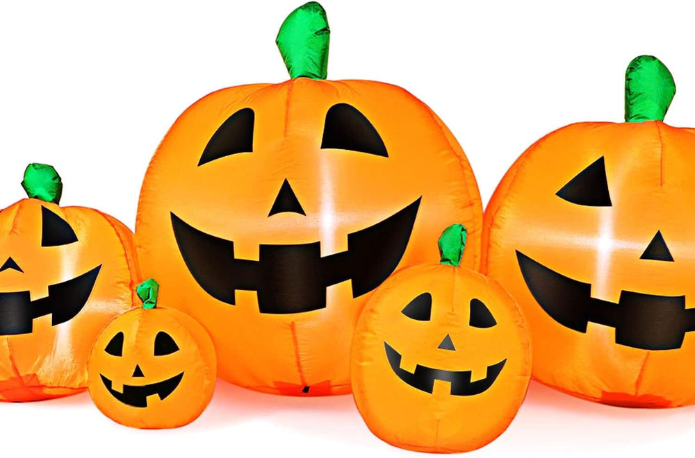 Skylety 7 Pcs 8 ft Halloween Inflatable Pumpkin Outdoor Decorations