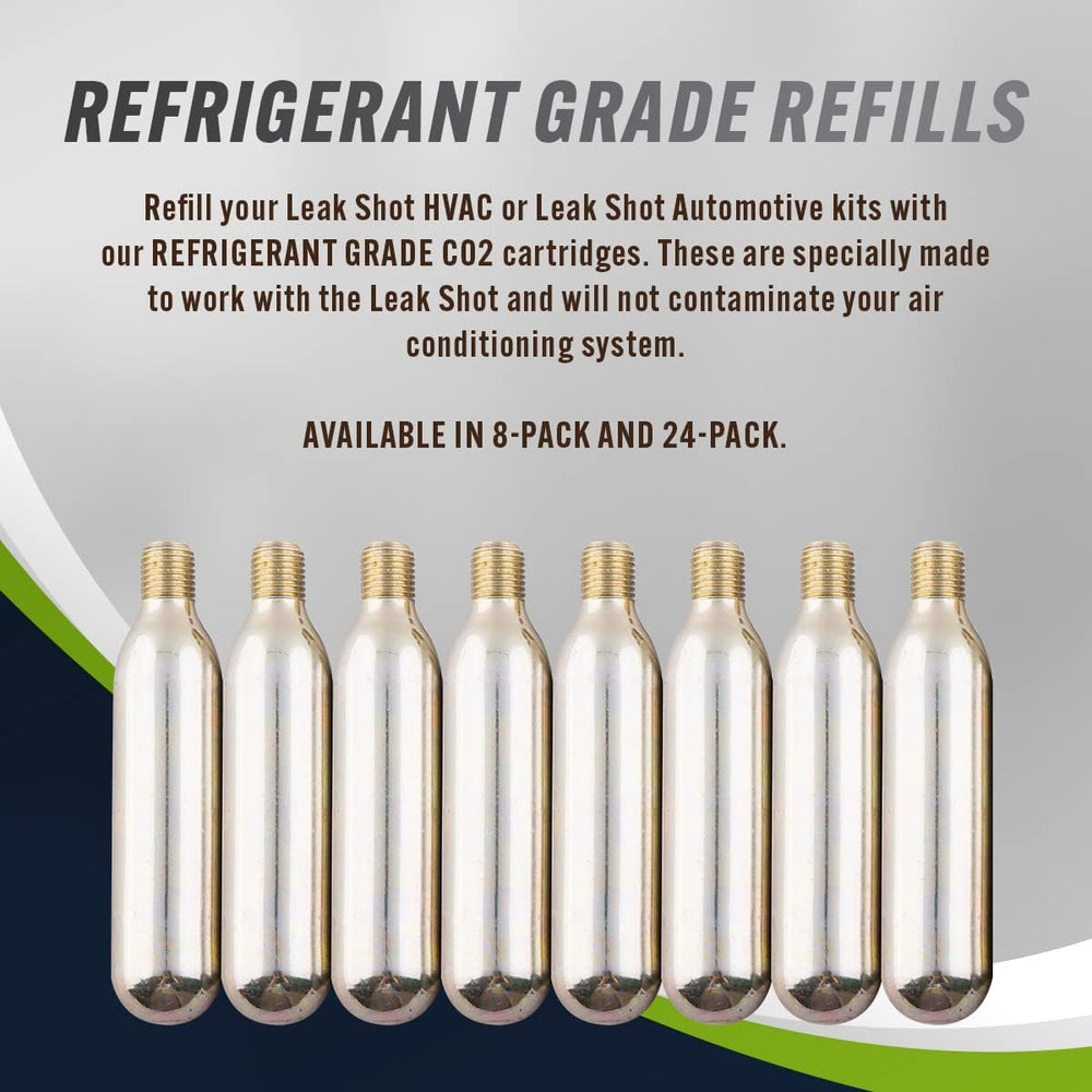 Leak Saver - Leak Shot Refrigerant Grade CO2 Refill Cartridges (24 Pack) - Re...