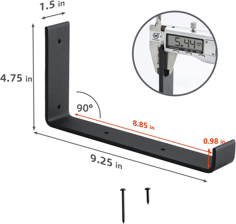 10 Pack Heavy Duty J Shelf Brackets with Lip, 9-Inch Industrial Wall-Mounted ...