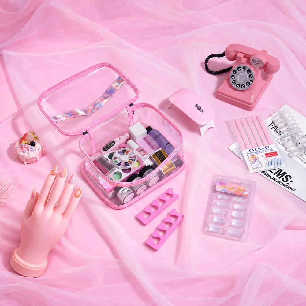 Nail Kit for Beginners with Everything, Practice Hand & Storage Gift Bag