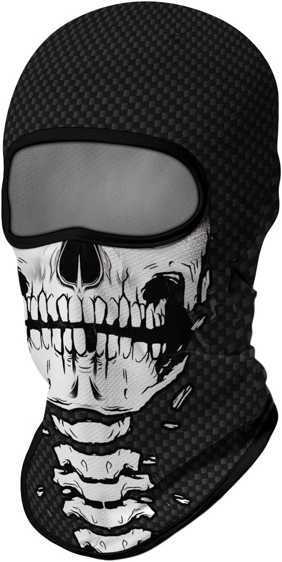 Red Plume 5PCS Ghosts Skull Print Balaclava Full Face Ski Mask UV Protection ...