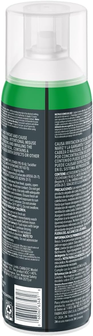 3M Max Strength 90 Contact Adhesive Spray, 12.6 oz (Pack of 2) โ Low VOC Heav...