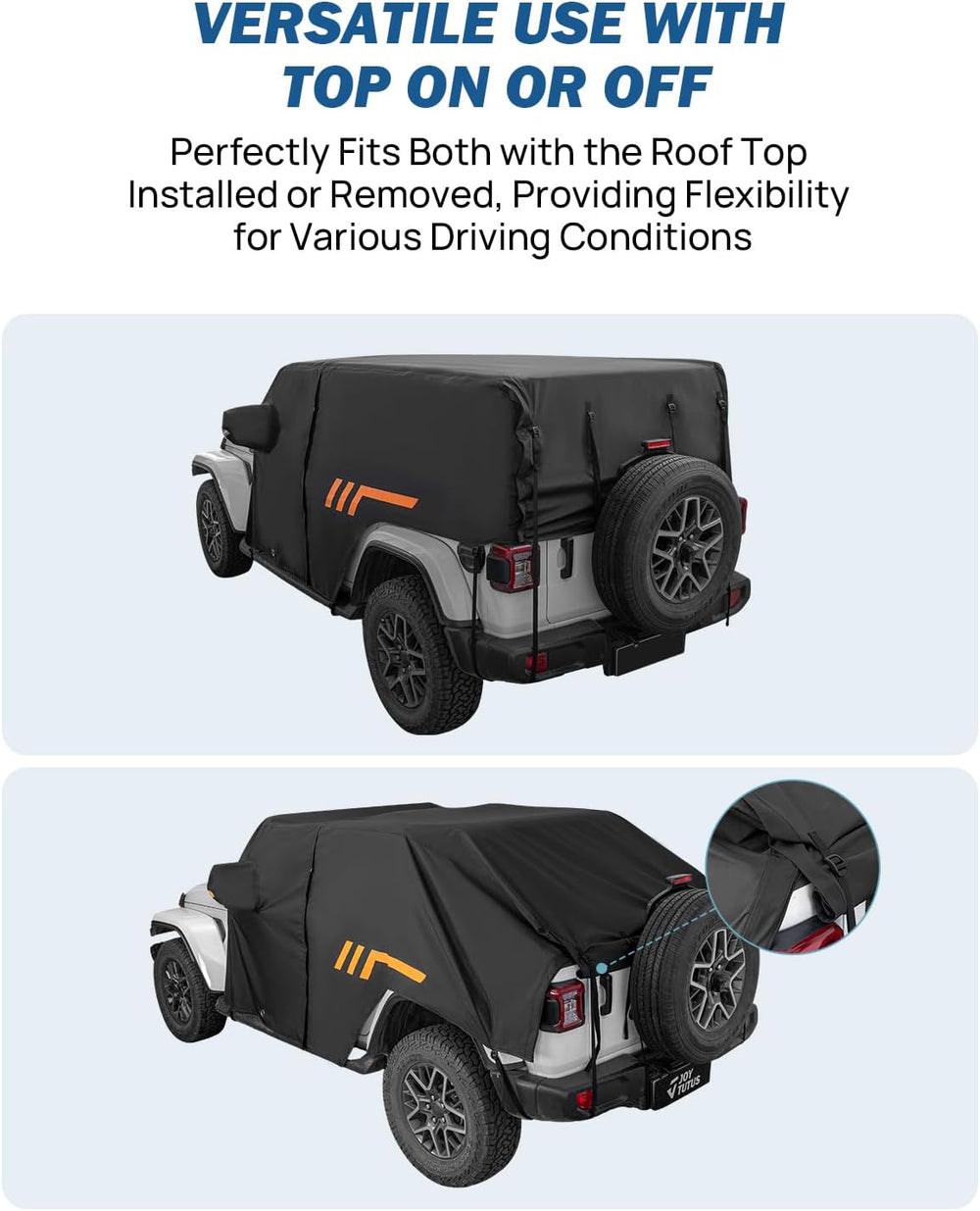 JOYTUTUS Wrangler Cab Cover Waterproof 4 Door for Wrangler JK JL 4 Doors 2007...