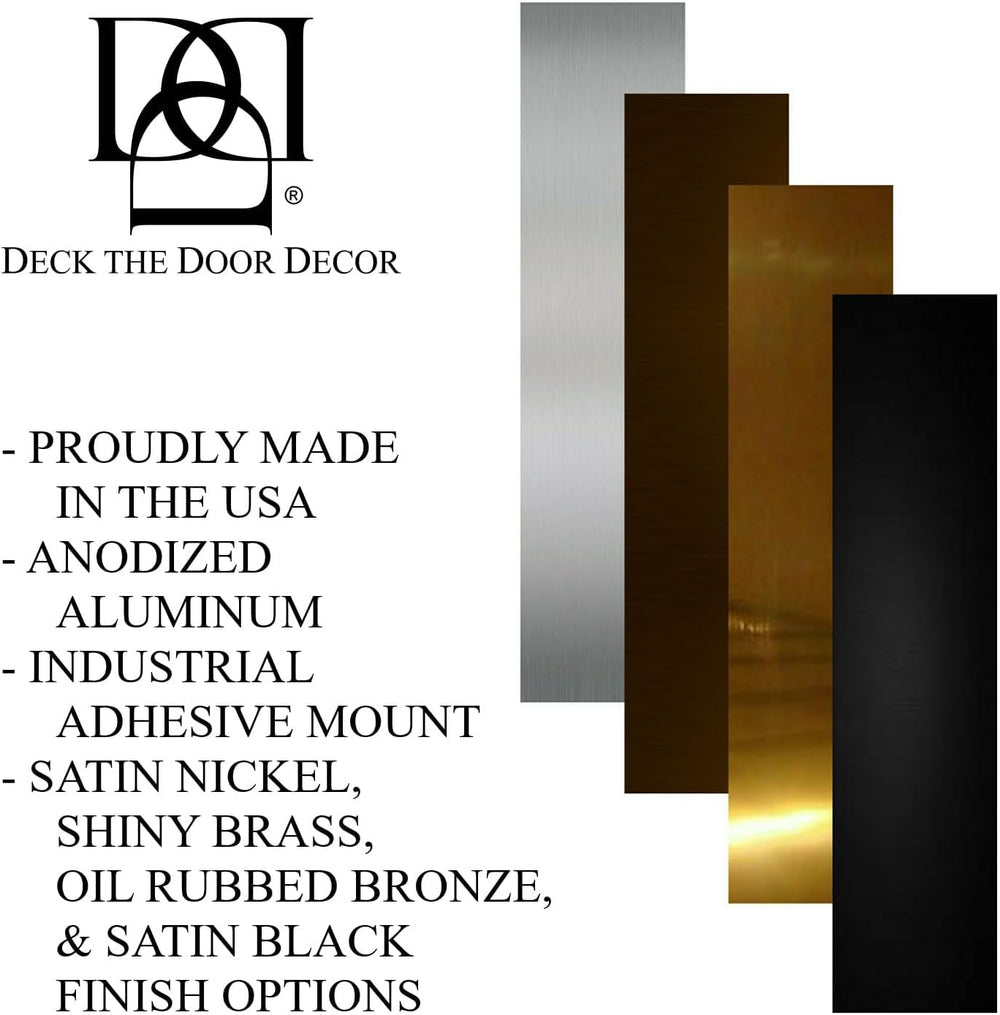| Door Push Plate - 3M Adhesive Mount - Multiple Sizes & Finishes (Shiny ...