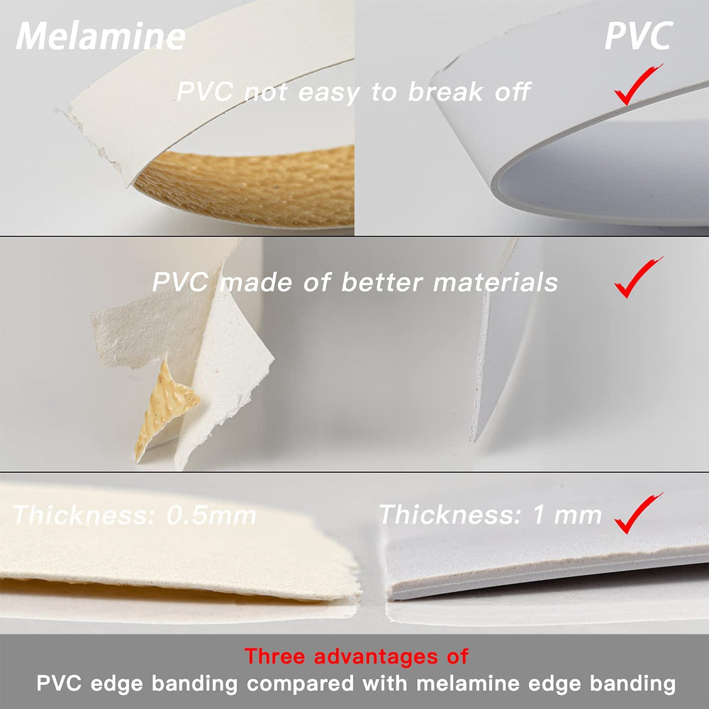 Black Edge Banding, 1/2 inch x 100ft roll of Veneer Edge Banding -Pre-glued F...
