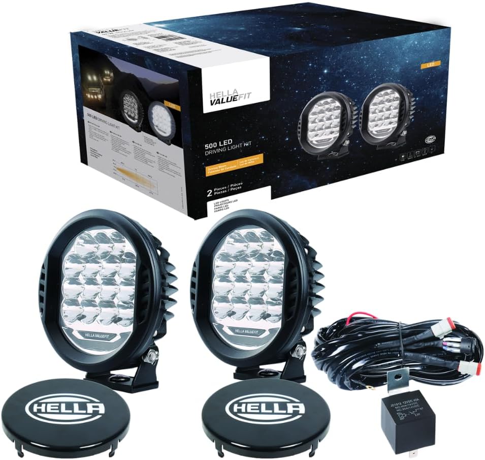 Hella ValueFit 500 LED Series - LED Driving Lamp Kit โ Universal Off-Road Lig...