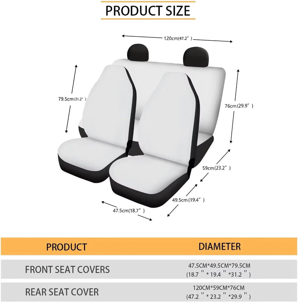 Car Seat Covers Full Set for Women Blue Fire Front Back Seat Protector Cover ...