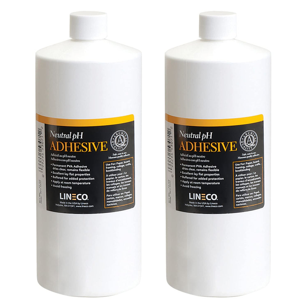Lineco Neutral pH Adhesive, All-Purpose Glue, 1 Quart, White, 2 Pack