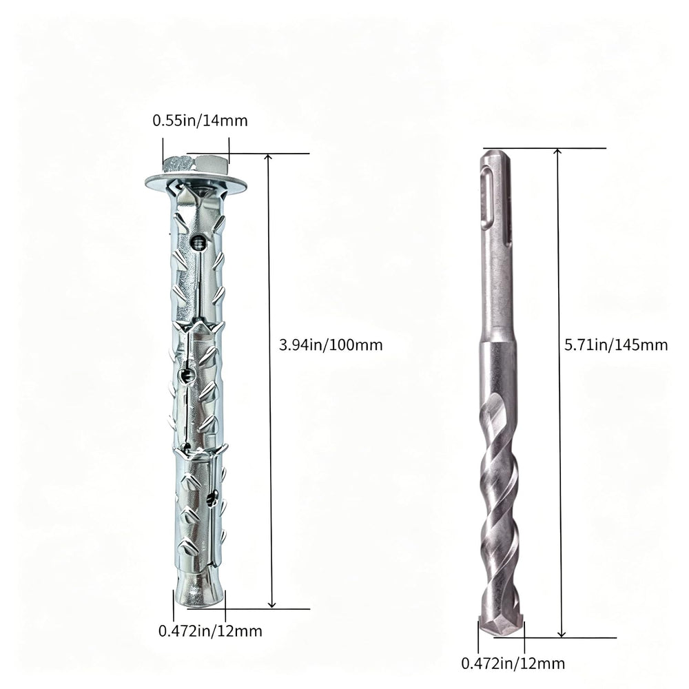 5/16×4" Hex Heavy Duty Hollow Wall Anchors, Through-Hardened Expansion S...