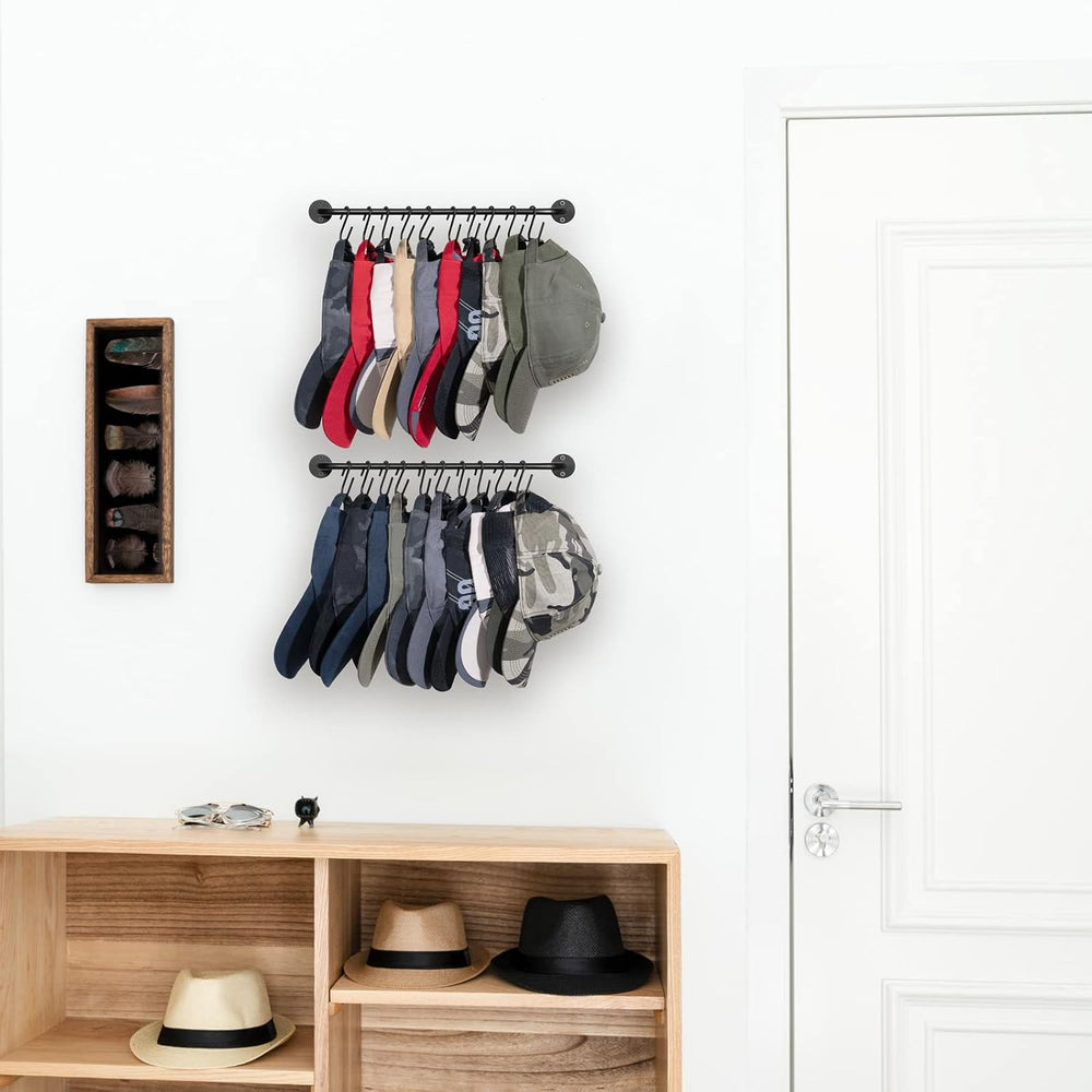 Mkono Hat Rack for Wall Baseball Cap Organizer Hanger with 20 Hooks Modern Me...