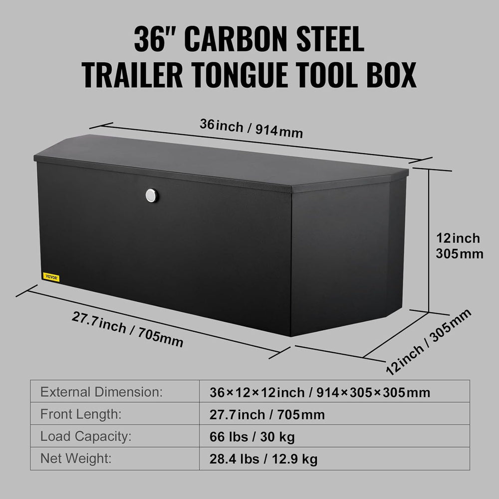 VEVOR Trailer Tongue Box, Heavy Duty Trailer Tongue Tool Box Storage Organize...