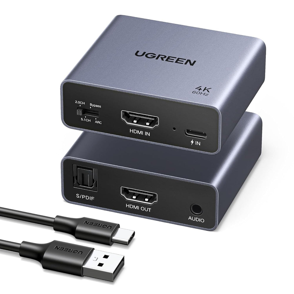UGREEN 4K@60Hz HDMI Audio Extractor Converter, SPDIF/Optical & 3.5mm, ARC