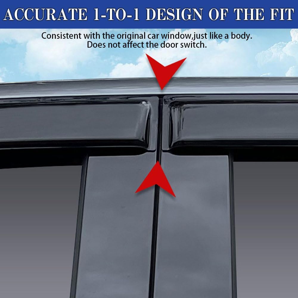 Rain Guards for Mazda 3 Hatchback 2010-2013, Tape-on Side Window Deflectors f...