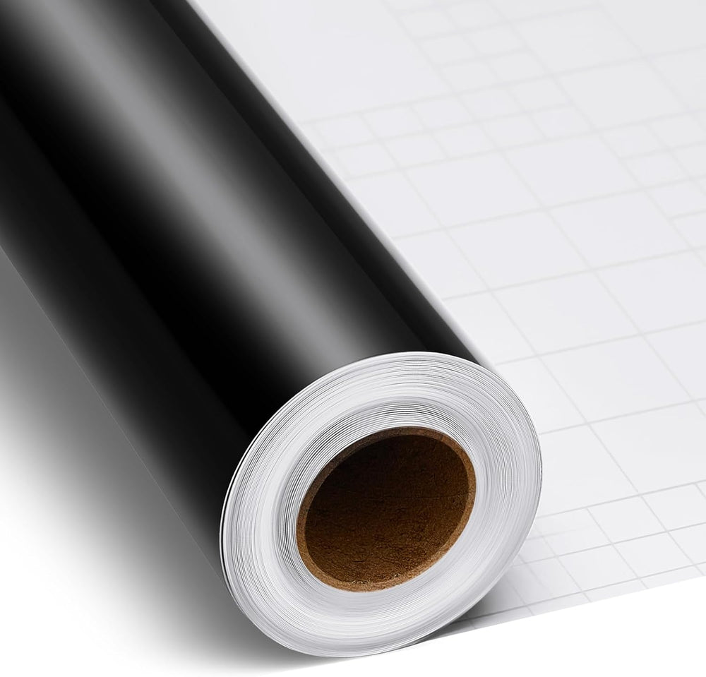 Gueevin Black Permanent Vinyl Roll 36" X 20 ft, Self Adhesive
