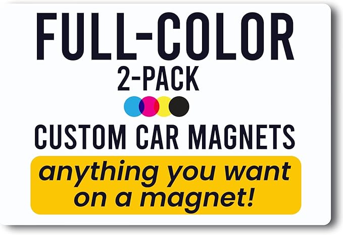 Magnet Me Up Customizable and Personalized Automotive Magnet Decals (2 Pack)